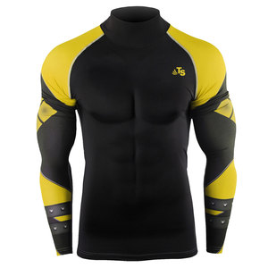 2023ที่มีคุณภาพสูงที่กำหนดเองผู้ชายระเหิดยิมการบีบอัดเสื้อยามผื่น - Product Image 1