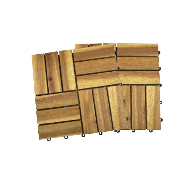 WPC floor tile interlocking flooring wood deck tile plastic base parquet decking outdoor DIY floor tiles 12 slats