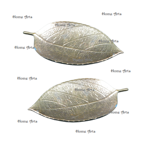 Ensemble de 2 plats de service en aluminium couleur argent pour chocolats, dattes en forme de feuille pour grossiste et fournisseur - Product Image 5