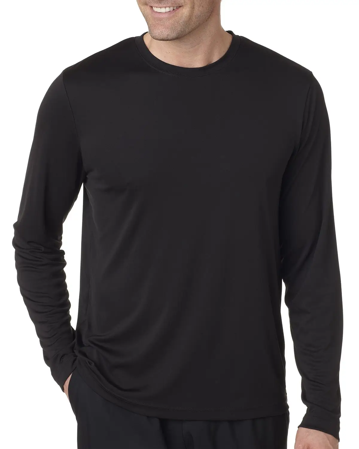 Slim Fit T-Shirt Langarm Cool DRI Polyester Sweat Wicking Sport Shirt Anpassen Logo lange T-Shirt Männer