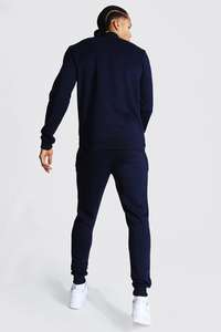 Chándal deportivo personalizado para hombre, ropa deportiva de cuello levantado, sudadera, 2 piezas, Primavera en blanco - Product Image 5