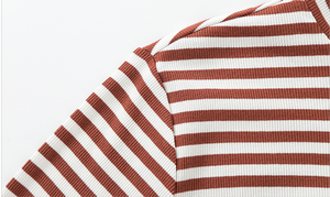 T-shirt à col haut pour femmes, estival et chaud, à rayures, surdimensionné, - Product Image 6