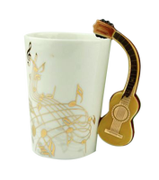 Mug à café en céramique écologique avec poignée en forme de violon pour les friandises du salon