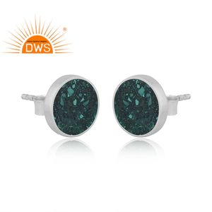 925 fin argent Sterling naturel Malachite pierres précieuses boucle d'oreille bijoux pour femmes cadeau pour elle - Product Image 2