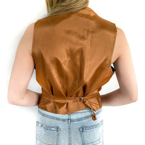 Chaleco de Cuero de Moda de Invierno 2022 para Mujer, Chaleco con Cinturón, Prenda Exterior para Damas, Chaleco de Cuero Estilo Vaquero en Venta - Product Image 4