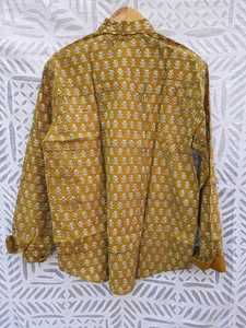 เสื้อเชิ้ตผู้ชายผ้าฝ้ายพิมพ์ลายบล็อกคุณภาพสูง ติดกระดุม แขนยาว สไตล์ลำลอง สำหรับงานปาร์ตี้ เสื้อผ้าผู้ชาย - Product Image 4