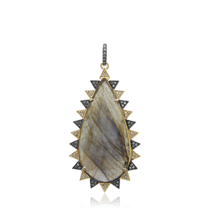 Pendentif en argent 925, ensemble de pierres précieuses, bronzite naturelles, bijouterie en diamant, Baguette, vente en gros - Product Image 1