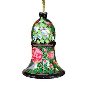 ดอกไม้สีเขียวไม้อินเดียเครื่องประดับคริสต์มาสระฆังตกแต่ง - Product Image 2