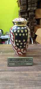 Urna de cremación en forma de corazón de latón, suministros funerarios de urna funeraria - Product Image 4