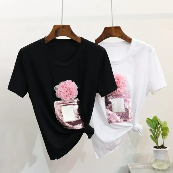 Factory Price In Stock Casual Women V Neck T Shirts