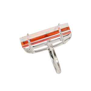 RJR00080 Mystic <b>Quartz</b> Gemstone Multi Color Baguette Eternity Vermeil Manufactured India 925 Sterling Silver <b>Ring</b> Fine Jewelry - Product Image 6