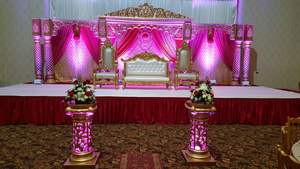 ตกแต่งเวทีแต่งงานฉากหลังหรูหราและหรูหราสำหรับโอกาสพิเศษ - Product Image 4