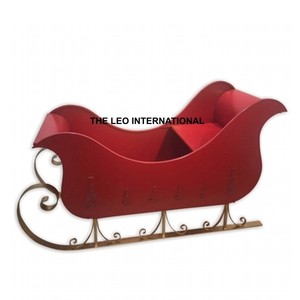 Trineo de Navidad con acabado rojo de forma única de Metal de hierro, trineo de Navidad de lujo hecho a mano, superventas, trineo de Navidad de la más alta calidad - Product Image 1