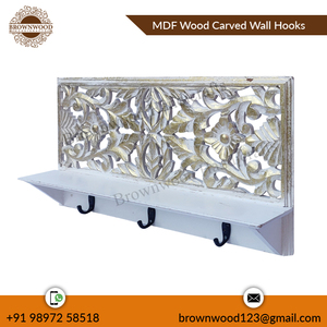 Top Quality Elegant Design Wall Mounted Wood Carved Wall <b>Hook</b> Hand Carved Wooden Wall <b>Coat</b> <b>Hooks</b> Wholesale Price - Product Image 5