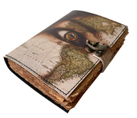 Großhändler handgemachte Weltkarte gedruckt Vintage Zauber Buch der Schatten Echtes Leder Journal mit C-Schloss Beste Geschenke für Weihnachten