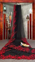 Bollyden — vêtements ace fantaisiste en SATIN, tenue de soirée fausse GEORGETTE rouge avec découpe brodée, BLOUSE BANGALORE
