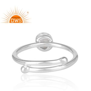 Bague en argent fin en topaze bleue, couronne fantaisie ronde, vente en gros, fabricant, bijoux - Product Image 4