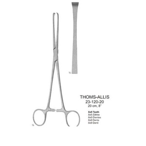 Pinzas de agarre de tejido de acero inoxidable Allis Fuente de alimentación manual - Product Image 1
