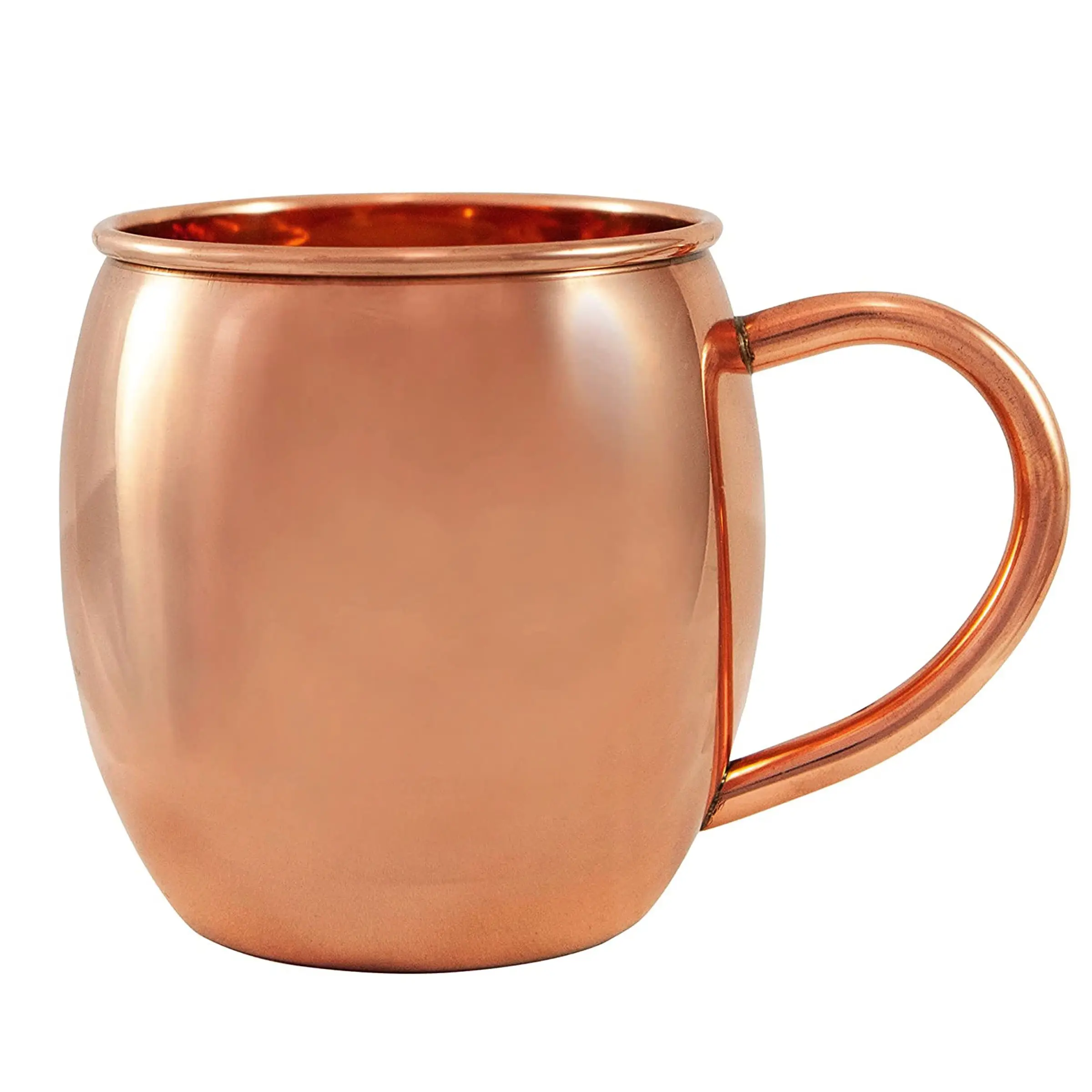Modern Round Plain Pure Copper Moscow Mule best quality Beer Cup Mule Cups with Pure Food Grade Copper Leakproof and Joint Less