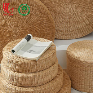 Venta al por mayor de jacinto de agua natural cojín de asiento redondo otomano Vietnam tejido a mano taburete de paja trenzada y Otomano - Product Image 6