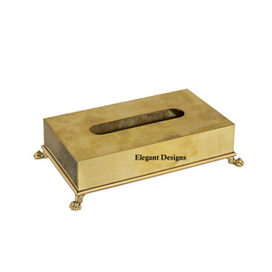 Caja de Pañuelos Metálica de Lujo, Forma Cuadrada, Hecha a Mano, Chapada en Oro, Duradera, de Alta Calidad, Embalaje en Cartón, Última Llegada - Product Image 3