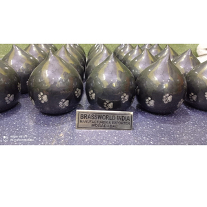 Brassworld-urna de cremación de mascotas, gota de lágrima de aluminio negro de latón, India - Product Image 1