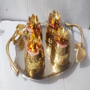 Pot de fruits secs en cuivre et or de conception personnalisée avec lot de 4 fabricant indien d'usine - Product Image 4