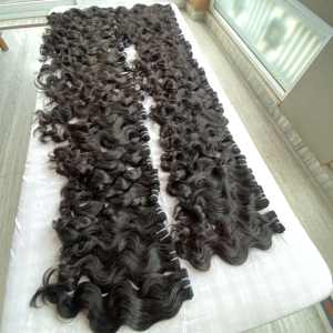 Cambodian Straight Human Hair Extension Bundle Wholesale Vendors, Cuticle Aligned Remy Hair Extensions Curly Wave Hair Bundles - Product Image 2