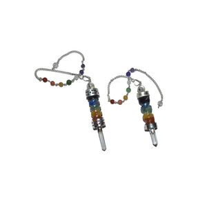 Comprar péndulos de radiestesia de chakra siete chakras enlazados espiral con cadena de chakra péndulo amor pulido artesanía de adivinación curativa - Product Image 1