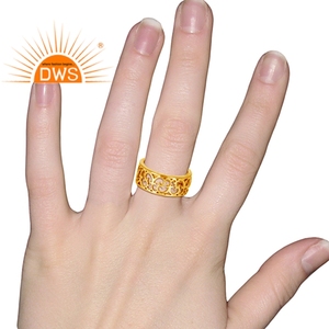 Anillo de plata de ley chapado en oro de 14k para mujer, sortija de eternidad, estilo elegante, venta al por mayor - Product Image 4