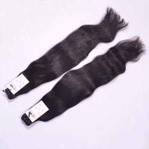 Cabello virgen súper doble dibujado, paquetes de tejido de cabello humano de cabello indio crudo, proveedores al por mayor rectos 100% cabello negro natural crudo - Product Image 1