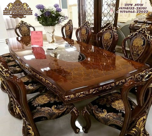 Buy Modern Durable Teak Wood Hand Carved <b>Dining</b> Table Set with <b>Chairs</b> Customized Size for <b>Dining</b> Room - Product Image 4