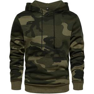 Sudadera con capucha para hombre, con forro polar de mezcla suave, de camuflaje, con bolsillo, color liso - Product Image 1