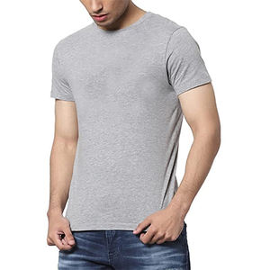 Camisetas informales de algodón liso para hombre, color gris sólido, ropa de gimnasio personalizada ligera para hombre, camiseta de manga corta para hombre personalizada - Product Image 5