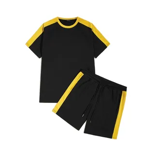 2022 Sommer Kurzarm T-Shirts und Shorts Trainings anzug Tasche Verschiedene Farben Herren Seitenst reifen Casual Sporta nzug