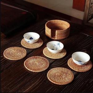 <b>Large</b> Round Woven Rattan Trivet Heat Resistant Hot Pot Holder <b>Mat</b> Natural Straw Tableware Pad Wholesaler - Macy - Product Image 5