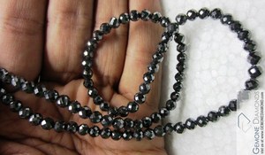 เครื่องประดับเพชร Moissanite Moissanite Moissanite,ลูกปัดเหลี่ยมเพชรพลอยสีดำผลิตจากอินเดีย - Product Image 4