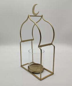 Porte-bougie du Ramadan, chandelier découpe lune, placage d'or - Product Image 5