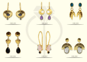 Boucles d'oreilles pendantes en pierre de lune blanche et pêche véritable faites à la main en argent sterling 925 avec or Casa de Plata Occasion de mariage - Product Image 3