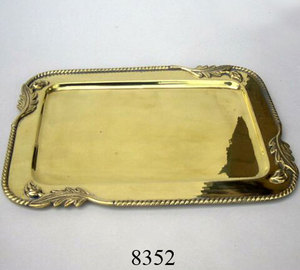 หรูหราให้บริการถาดในทองเหลืองโลหะที่กำหนดเองพรีเมี่ยมที่มีคุณภาพอาหารเซิร์ฟเวอร์ถาดและแผ่นเสียงในราคาที่ต่ำ - Product Image 5