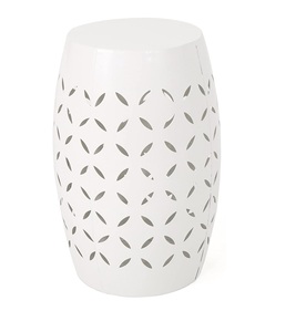 เก้าอี้โต๊ะเหล็กเหล็กด้านข้างสีขาวดีไซน์ทันสมัยสำหรับเฟอร์นิเจอร์ตกแต่งสวนกลางแจ้งในบ้าน - Product Image 2