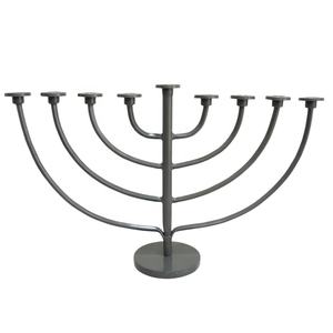 Menorah faite à la main élégante moderne en fer noir enduit de poudre pour le bougeoir de Noël pour les décorations légères - Product Image 2