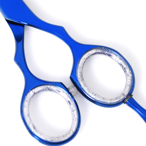Ciseaux de coupe de cheveux de bord de rasoir de couleur titane bleu ciseaux de Salon de coiffure extra pointus en acier inoxydable pour la beauté - Product Image 5