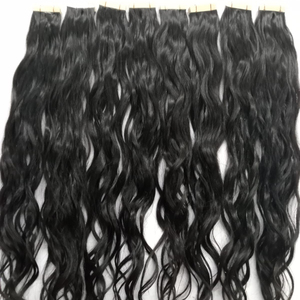 Extensiones de cabello Remy humano crudo 100% de la mejor calidad, estilo de cinta india, onda Natural y rizo italiano directo del proveedor, parte superior alineada - Product Image 1