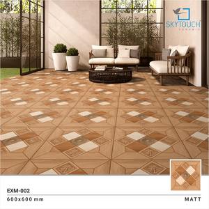 Carrelage en porcelaine brun 600x600, carreaux antidérapant de haute qualité, Look en bois, pour couloir des hôtels, vente en gros - Product Image 2