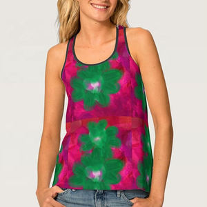 Camisetas sin mangas sin costuras sublimadas florales para mujer superventas, estilos informales de verano para mujer de talla grande, en oferta, fabricadas en Pakistán - Product Image 4