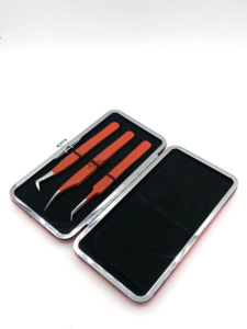 แหนบต่อขนตาเพิ่มวอลลุ่มจับเพชรปลายเงิน45องศาเคลือบผงสีส้มสไตล์ที่ดีที่สุด - Product Image 6