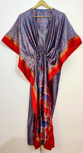 Làm Bằng Tay Ấn Độ Lụa <span class=keywords><strong>Sari</strong></span> <span class=keywords><strong>Kaftan</strong></span> Kimono Của Phụ Nữ Sàn Chiều Dài Bãi Biển Mặc Áo Choàng Kỹ Thuật Số In Bikini Bìa Áo Choàng Có Thể Giặt Các Tính năng - Product Image 2