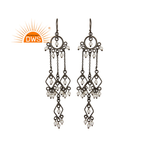 Pendientes colgantes de perlas naturales para mujer, de Plata de Ley 925, fabricante de joyería tradicional - Product Image 1