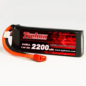 China de alta calidad recargable 35c 2200mah 2s lipo batería de 7,4 v de alta tasa de descarga de la batería de litio lipo para tanques rc.